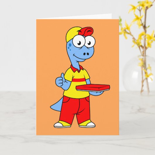 Illustratie van een persoon die brontosaurus heeft kaart (Gele Bloem)