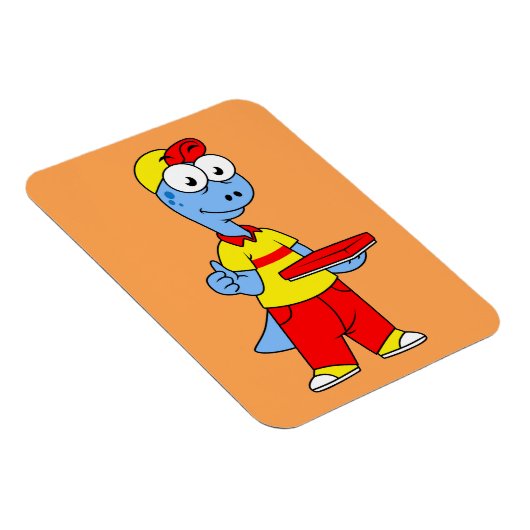 Illustratie van een persoon die brontosaurus heeft magneet (Rechterzijde)