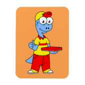 Illustratie van een persoon die brontosaurus heeft magneet (Verticaal)