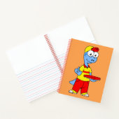 Illustratie van een persoon die brontosaurus heeft notitieboek (Binnen)