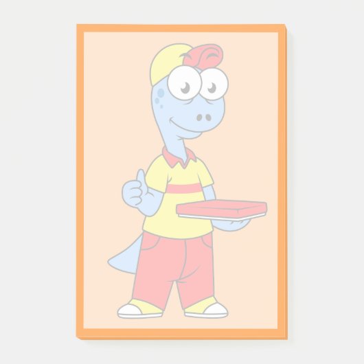 Illustratie van een persoon die brontosaurus heeft post-it® notes (Voorkant)