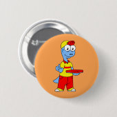 Illustratie van een persoon die brontosaurus heeft ronde button 5,7 cm (Voorkant /achterkant)