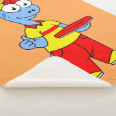 Illustratie van een persoon die brontosaurus heeft sherpa deken (3/4)