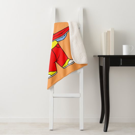 Illustratie van een persoon die brontosaurus heeft sherpa deken (In situ)