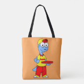 Illustratie van een persoon die brontosaurus heeft tote bag (Achterkant)