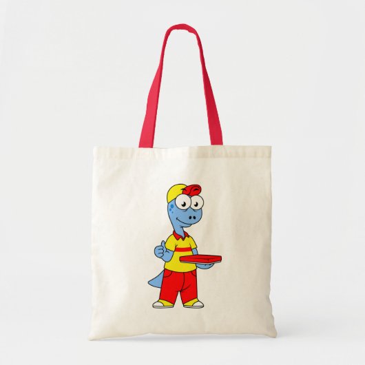 Illustratie van een persoon die brontosaurus heeft tote bag (Voorkant)