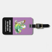 Illustratie van een plateosaurus die de harp bespe bagagelabel (Voorkant horizontaal)