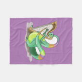 Illustratie van een plateosaurus die de harp bespe fleece deken (Voorkant (Horizontaal))