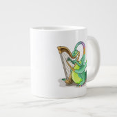 Illustratie van een plateosaurus die de harp bespe grote koffiekop (Voorkant rechts)