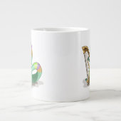 Illustratie van een plateosaurus die de harp bespe grote koffiekop (Voorkant)