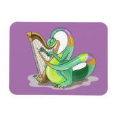 Illustratie van een plateosaurus die de harp bespe magneet (Horizontaal)
