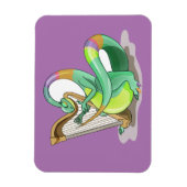 Illustratie van een plateosaurus die de harp bespe magneet (Verticaal)