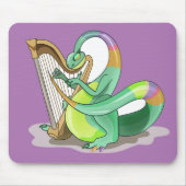 Illustratie van een plateosaurus die de harp bespe muismat (Voorkant)