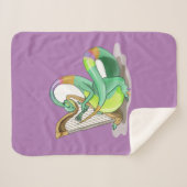 Illustratie van een plateosaurus die de harp bespe sherpa deken (Voorkant (horizontaal))