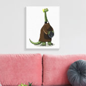 Illustratie van een plateosaurus die verkleed is a canvas afdruk (Insitu (Woonkamer))