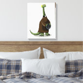Illustratie van een plateosaurus die verkleed is a canvas afdruk (Insitu (Slaapkamer))