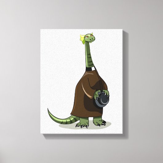 Illustratie van een plateosaurus die verkleed is a canvas afdruk (Voorkant)