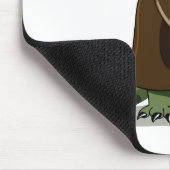 Illustratie van een plateosaurus die verkleed is a muismat (Hoek)