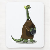 Illustratie van een plateosaurus die verkleed is a muismat (Voorkant)