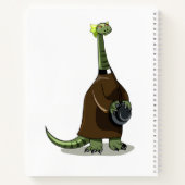Illustratie van een plateosaurus die verkleed is a notitieboek (Achterkant)