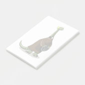 Illustratie van een plateosaurus die verkleed is a post-it® notes (Schuin)