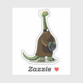 Illustratie van een plateosaurus die verkleed is a sticker (Vel)
