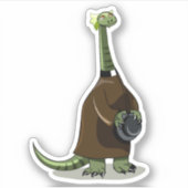 Illustratie van een plateosaurus die verkleed is a sticker (Voorkant)