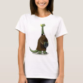 Illustratie van een plateosaurus die verkleed is a t-shirt (Voorkant)
