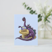 Illustratie van een Plateosaurus waarzegger. Briefkaart (Staand voorkant)