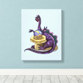 Illustratie van een Plateosaurus waarzegger. Canvas Afdruk (Insitu (Houten vloer))