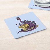 Illustratie van een Plateosaurus waarzegger. Kartonnen Onderzetters (Schuin)