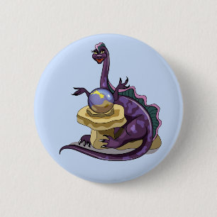 Illustratie van een Plateosaurus waarzegger. Ronde Button 5,7 Cm