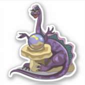 Illustratie van een Plateosaurus waarzegger. Sticker (Voorkant)