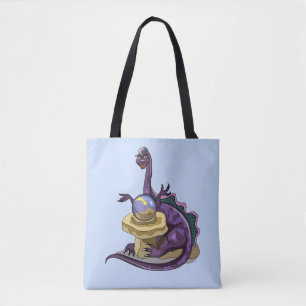 Illustratie van een Plateosaurus waarzegger. Tote Bag