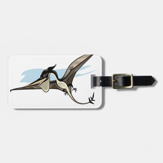 Illustratie van een Pteranodon dinosaurus. Bagagelabel (Voorkant horizontaal)