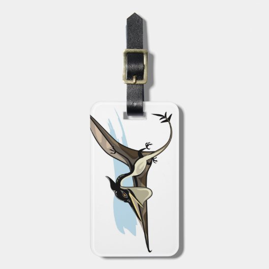 Illustratie van een Pteranodon dinosaurus. Bagagelabel (Voorkant verticaal)