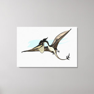 Illustratie van een Pteranodon dinosaurus. Canvas Afdruk