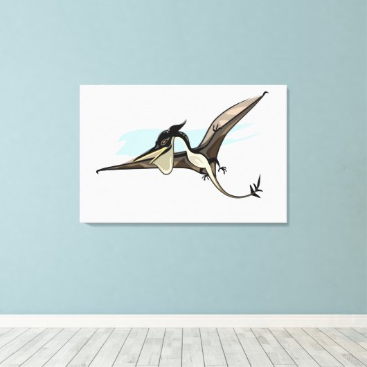 Illustratie van een Pteranodon dinosaurus. Canvas Afdruk (Insitu (Houten vloer))