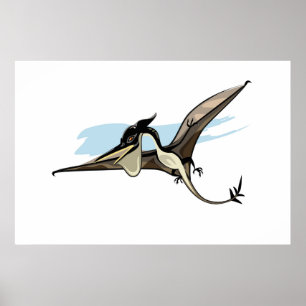 Illustratie van een Pteranodon dinosaurus. Poster