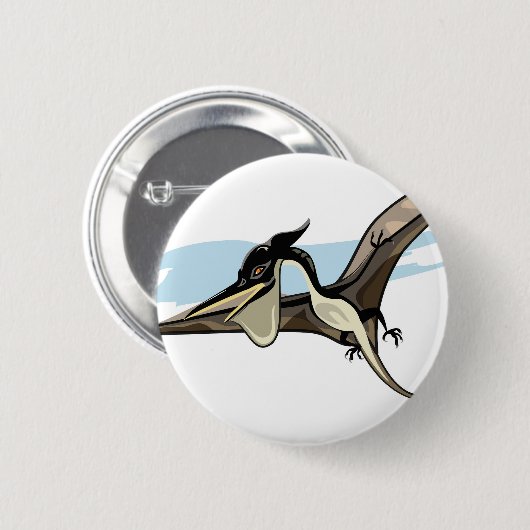 Illustratie van een Pteranodon dinosaurus. Ronde Button 5,7 Cm (Voorkant /achterkant)