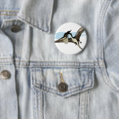 Illustratie van een Pteranodon dinosaurus. Ronde Button 5,7 Cm (In situ)