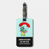 Illustratie van een pterodactylparachute. bagagelabel (Achterkant verticaal)