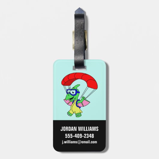 Illustratie van een pterodactylparachute. bagagelabel (Achterkant verticaal)