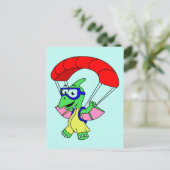 Illustratie van een pterodactylparachute. briefkaart (Staand voorkant)