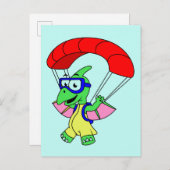 Illustratie van een pterodactylparachute. briefkaart (Voorkant / Achterkant)