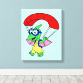 Illustratie van een pterodactylparachute. canvas afdruk (Insitu (Houten vloer))
