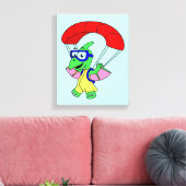 Illustratie van een pterodactylparachute. canvas afdruk (Insitu (Woonkamer))
