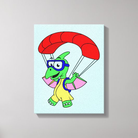 Illustratie van een pterodactylparachute. canvas afdruk (Voorkant)