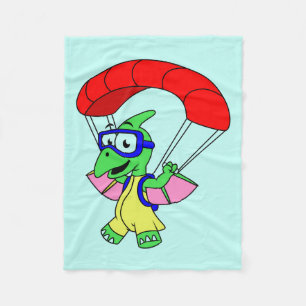 Illustratie van een pterodactylparachute. fleece deken