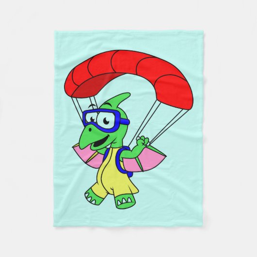 Illustratie van een pterodactylparachute. fleece deken (Voorkant)